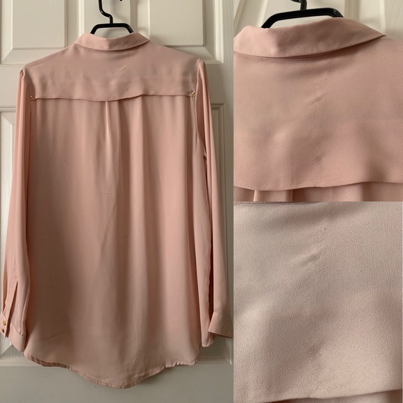 New H&M light pink shirt w/faux pockets - Picture 9 of 9